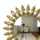 Mid Century Copper Plated Metal Sun Mirror Deknudt Convex 50cm