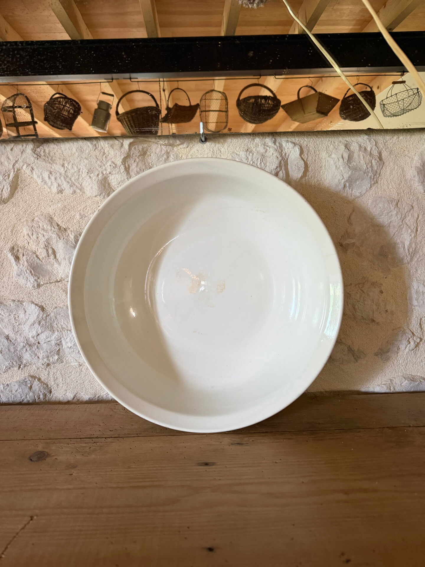 Large earthenware salad bowl