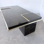 "Rizzo" lacquered and brass coffee-bar table from the 1970s.