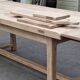 Renovated farmhouse table with extensions.