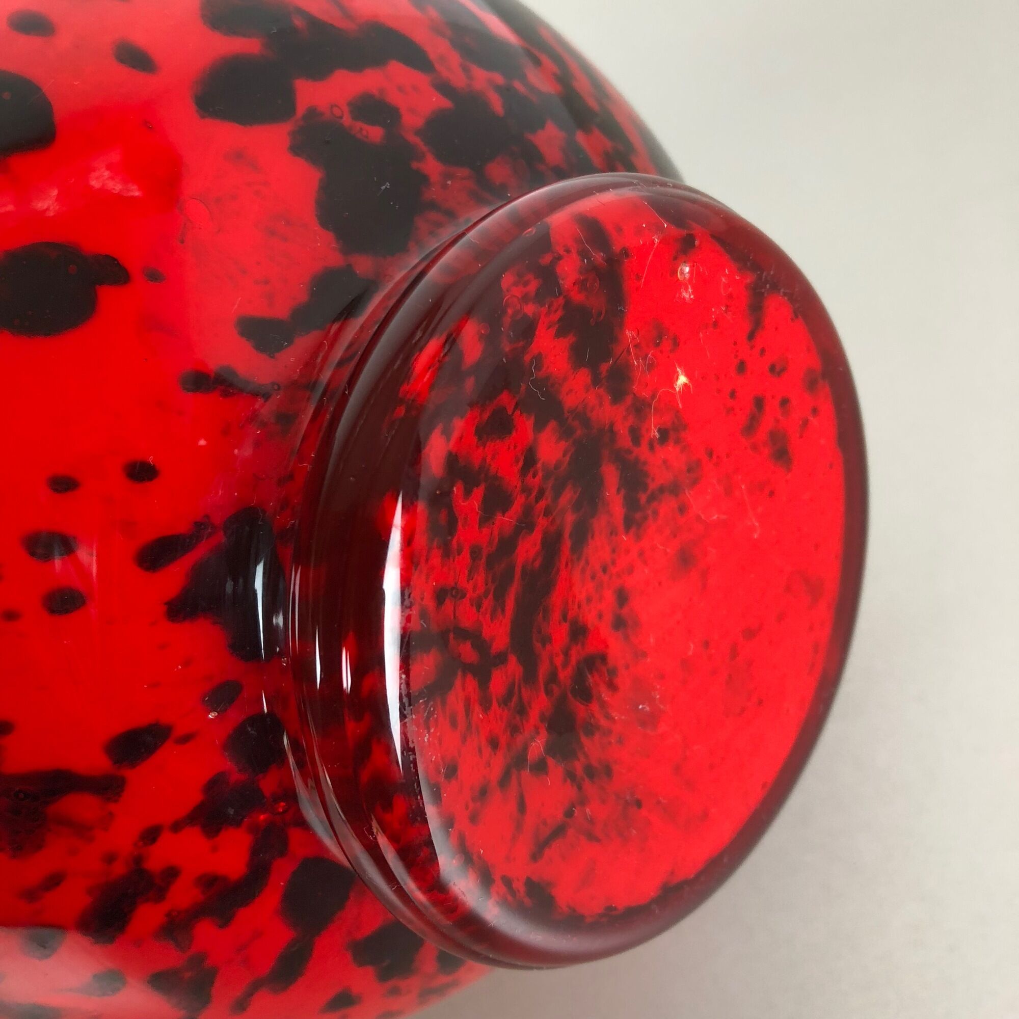 Vintage pop art opaline Florence glass vase design, Italy