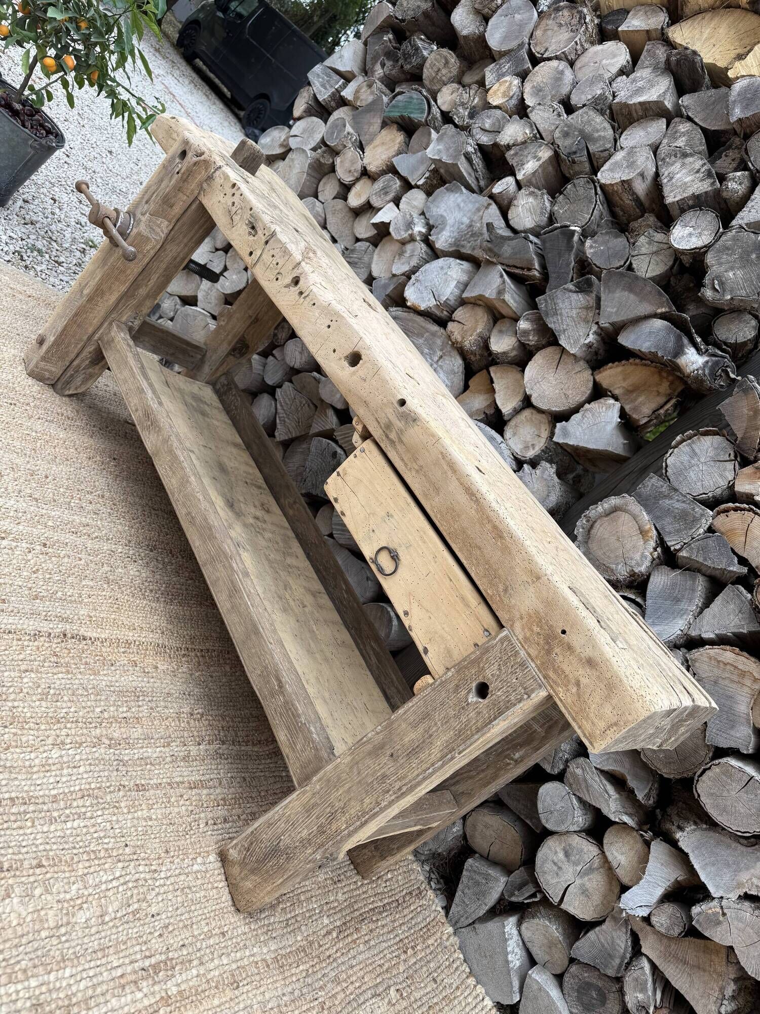 Renovated carpenter's workbench 170cm