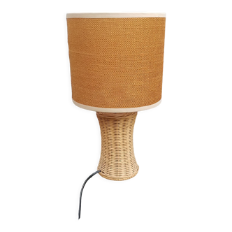 Lampe rotin vintage