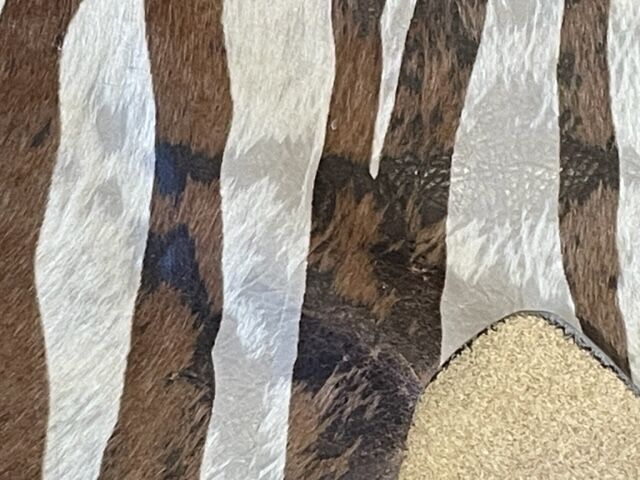 Vintage carpet zebra print cowhide