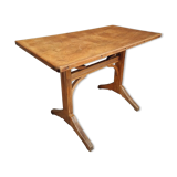 Antique bistro table beech side table or work table