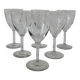 Set of 6 engraved crystal flared wine glasses from the 30s and 40s
