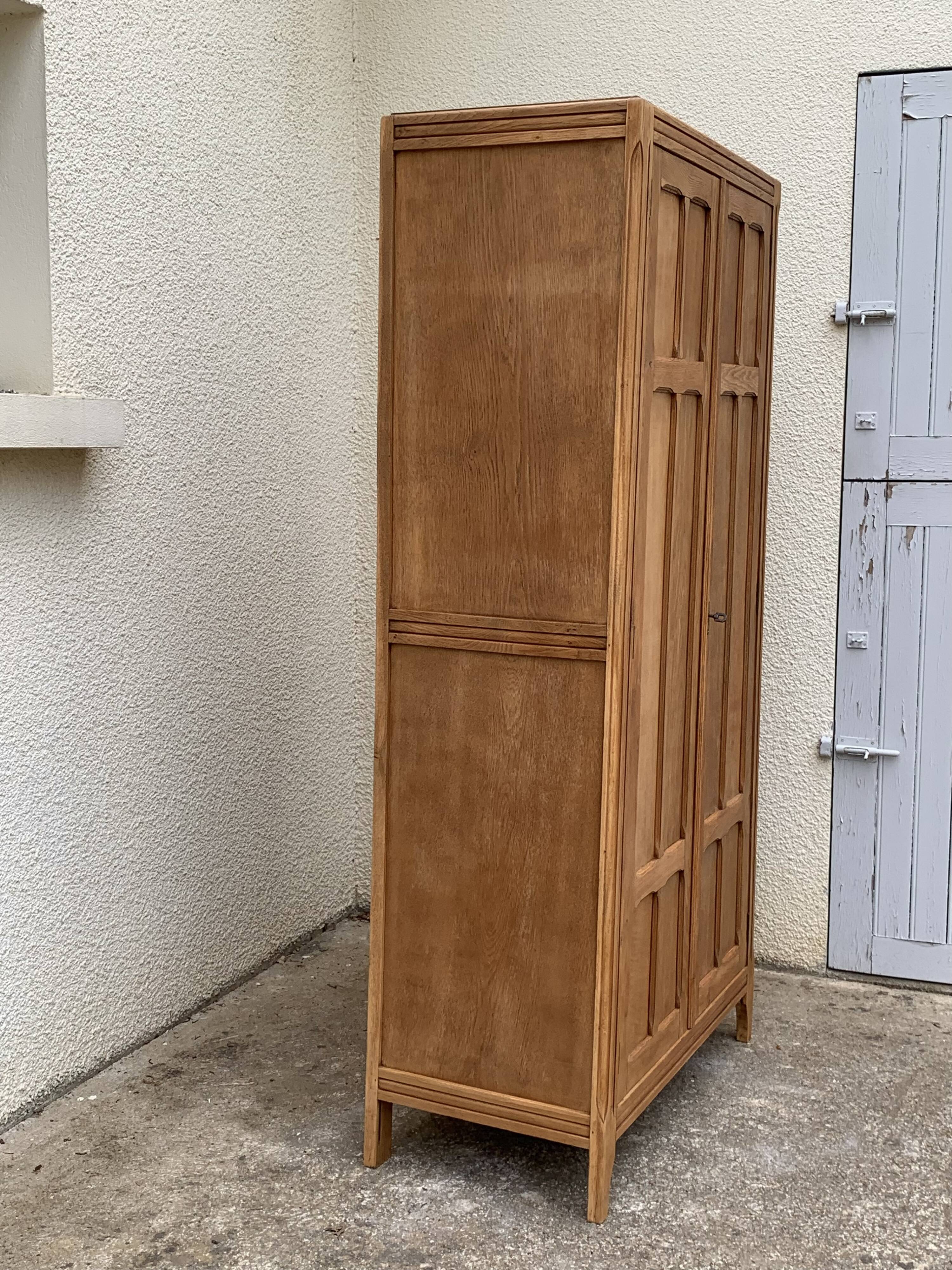 Parisian wardrobe paneled 1930 raw wood