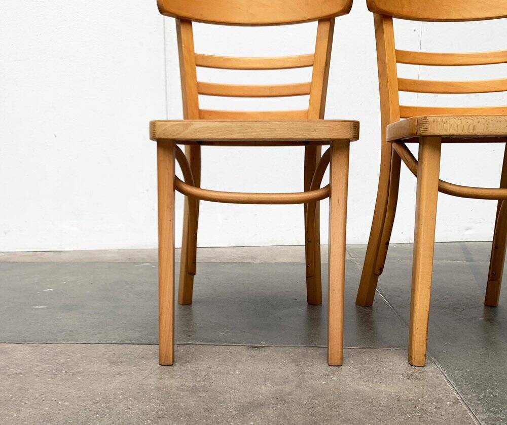 Mid-century German bentwood chairs by ZPM Radomsko for Mobilair, 1950s, set of 3.