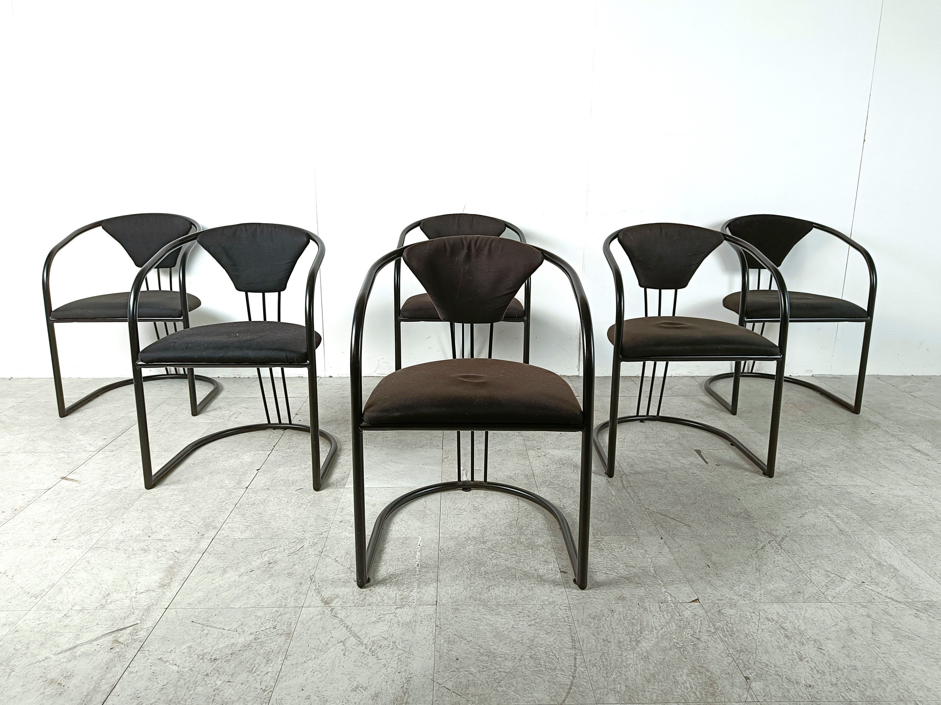 Chaises de salle à manger postmodernes italiennes, années 1980 - ensemble de 6