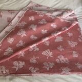 Large rectangular cotton damask tablecloth