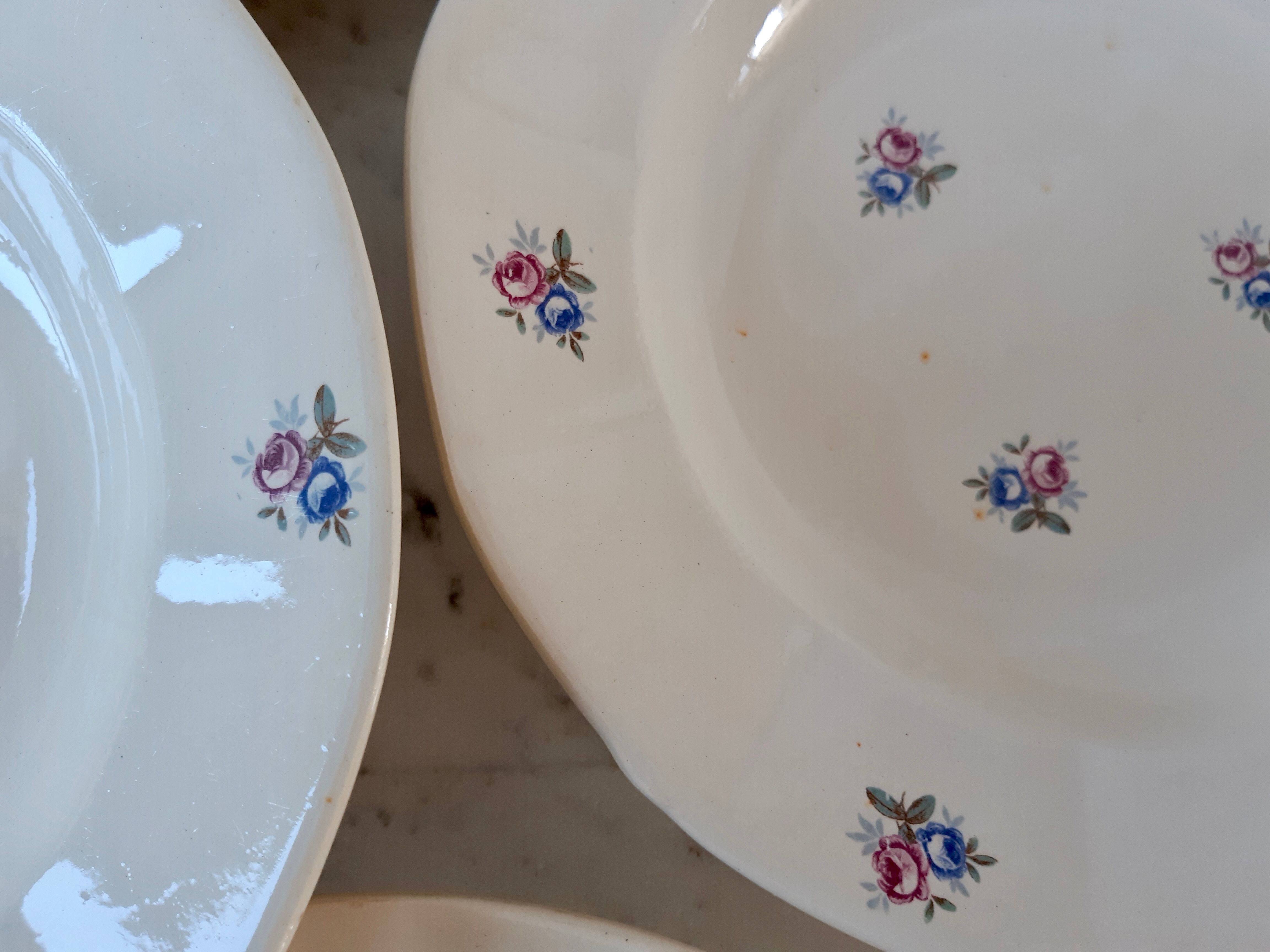 Set of 6 hollow plates Digoin Sarreguemines