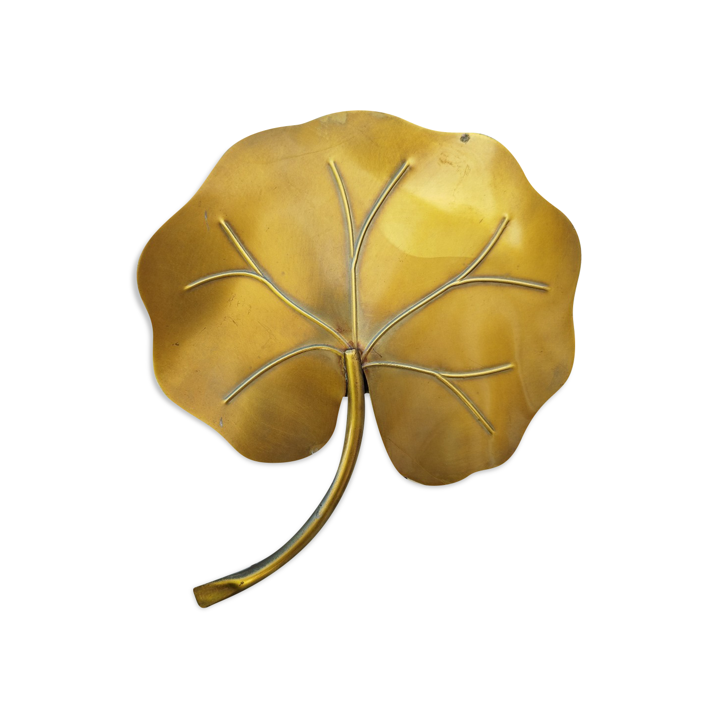 Wall lamp in golden brass leaf water lilies design 60