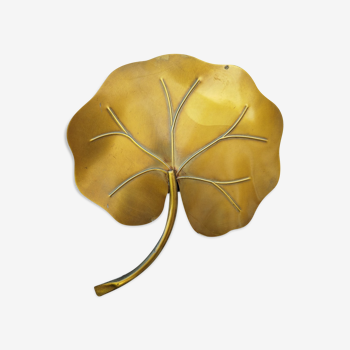 Wall lamp in golden brass leaf water lilies design 60