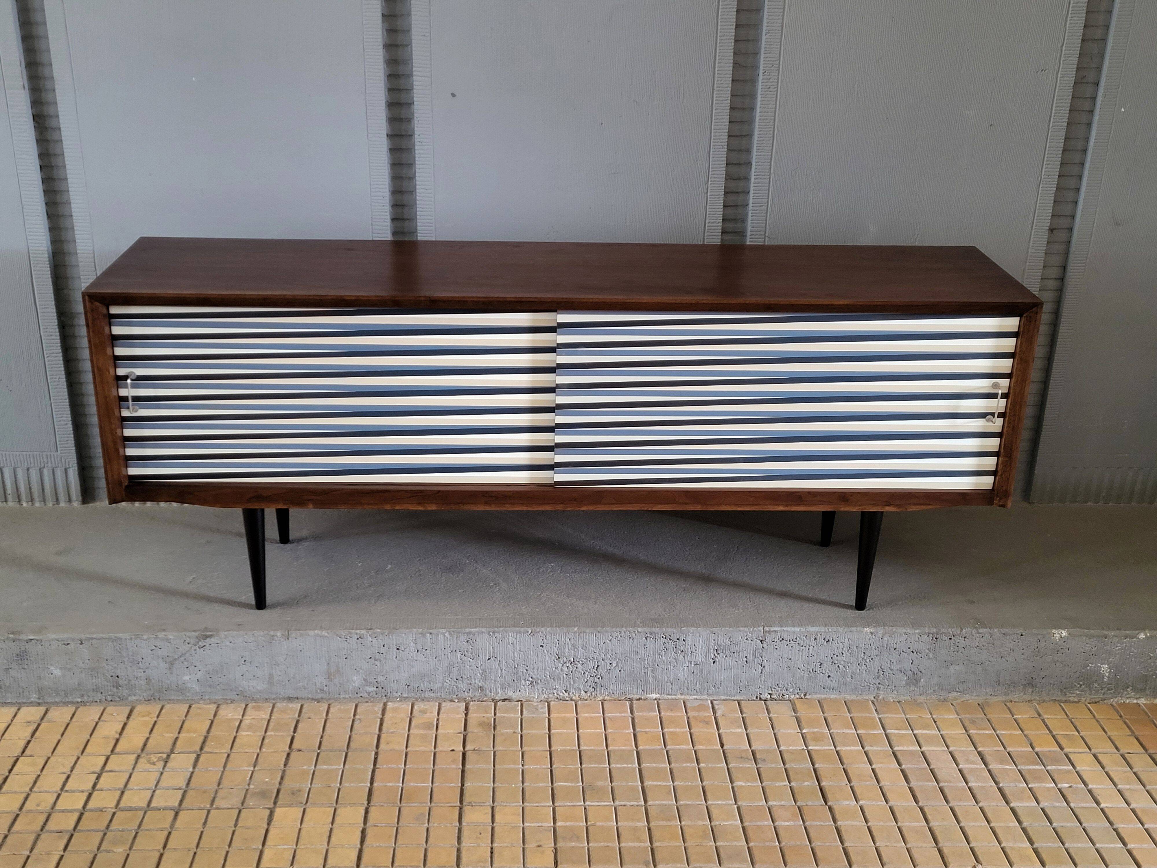 Vintage walnut wooden sideboard, 1960s, colour