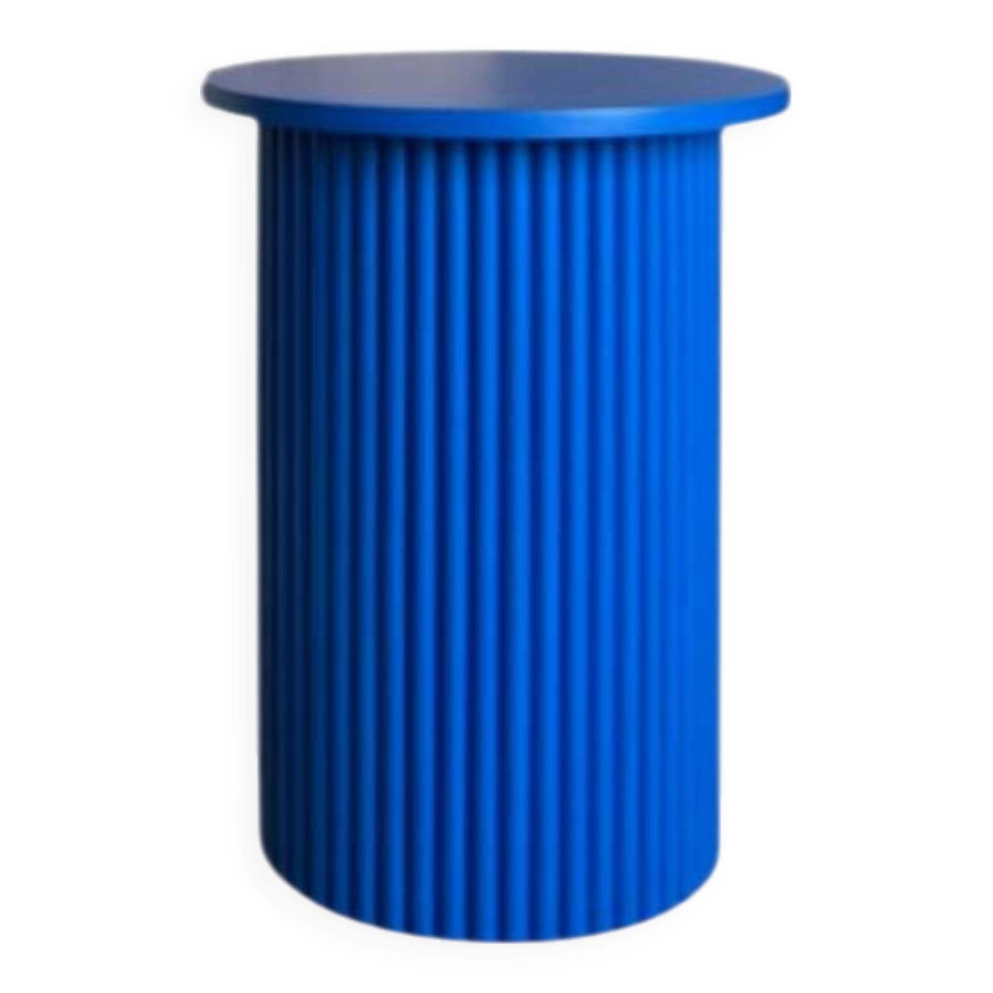 Page 1 of 8 Petite table de chevet ronde et cannelée en bleu klein