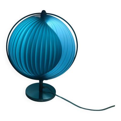 Lampe vintage 1980 Kare Moon bleue design - 37 cm