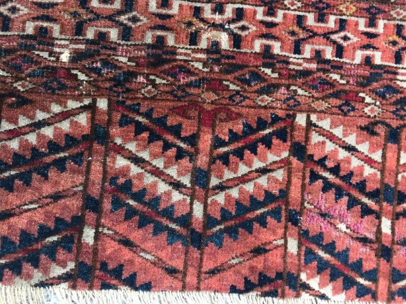 Saddle Tekke Bokhara rug old handmade 64 X 107 CM