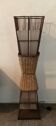 Vintage rattan and raffia floor lamp