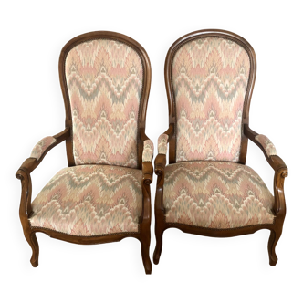 Set of two cherry wood armchairs and tapisserie_ perfect condition