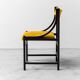 Set 6 chaises tissu jaune bois 1960s vintage modernisme