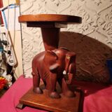 Elephant side table, Art Deco wooden accent table.
