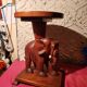 Bout de canapé éléphant, table d'appoint Art déco en bois