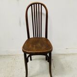Set of six 20th century curved wooden chairs