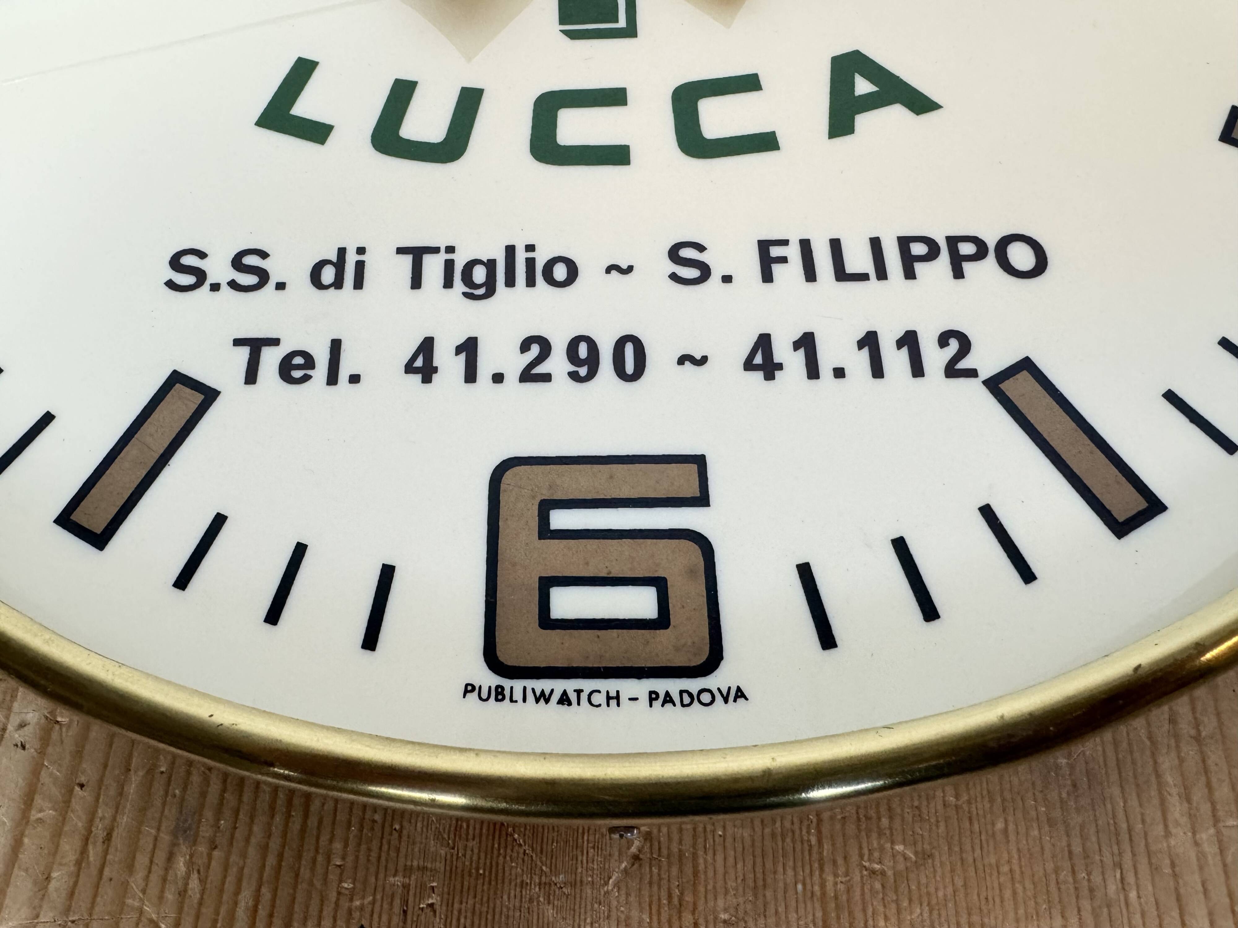 Vintage italian advertising wall clock, 1970s