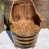 Whisky barrel armchair with spinner