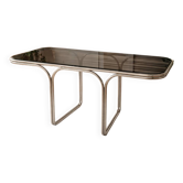 Table verre et chrome mid century