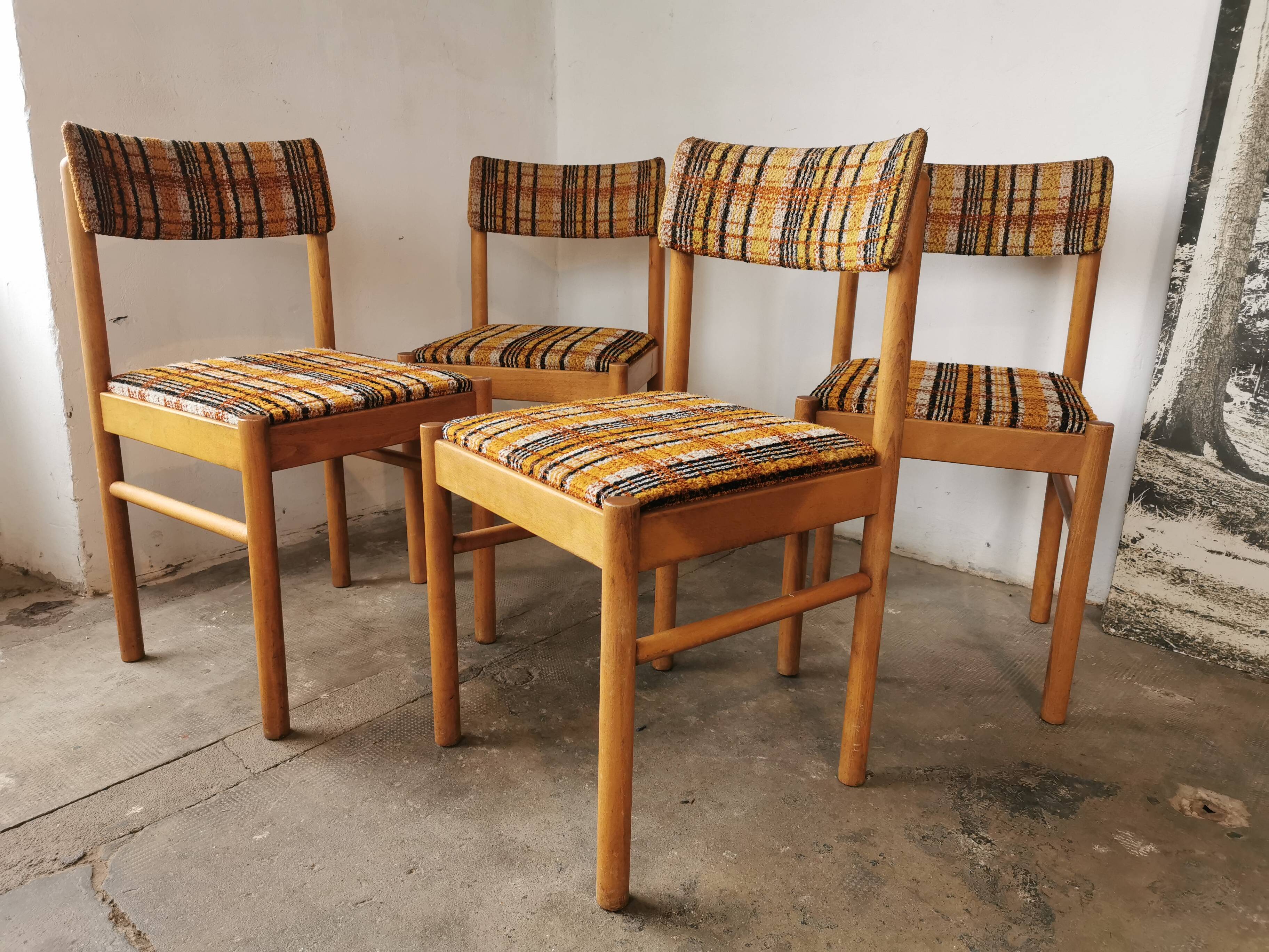 Set of 4 Baumann chairs, 70s