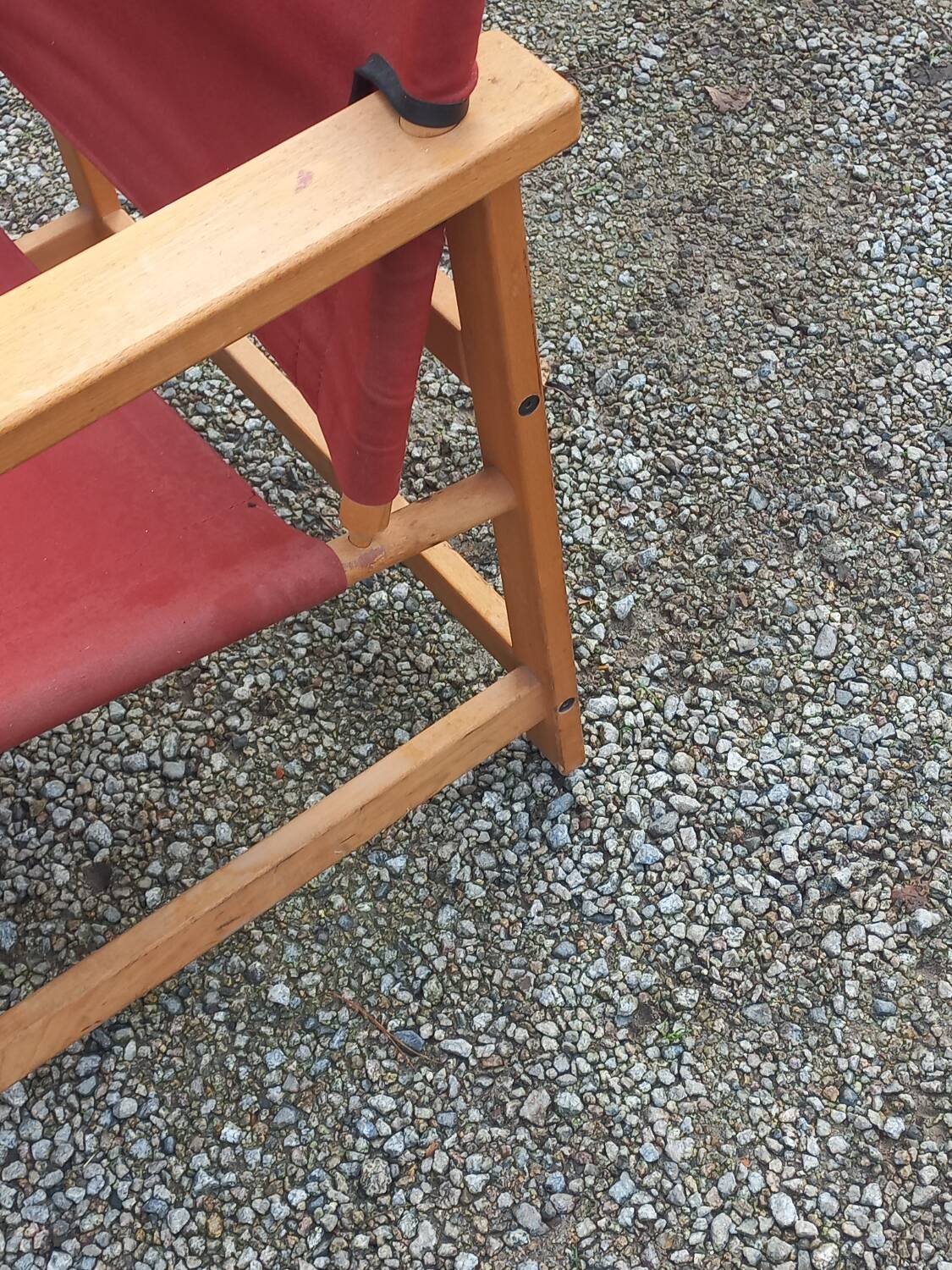 Safari armchair in beech and cotton canvas