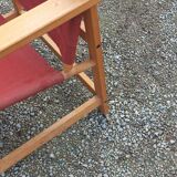 Safari armchair in beech and cotton canvas