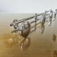 Wall coat rack with 4 hooks in chrome metal 1970