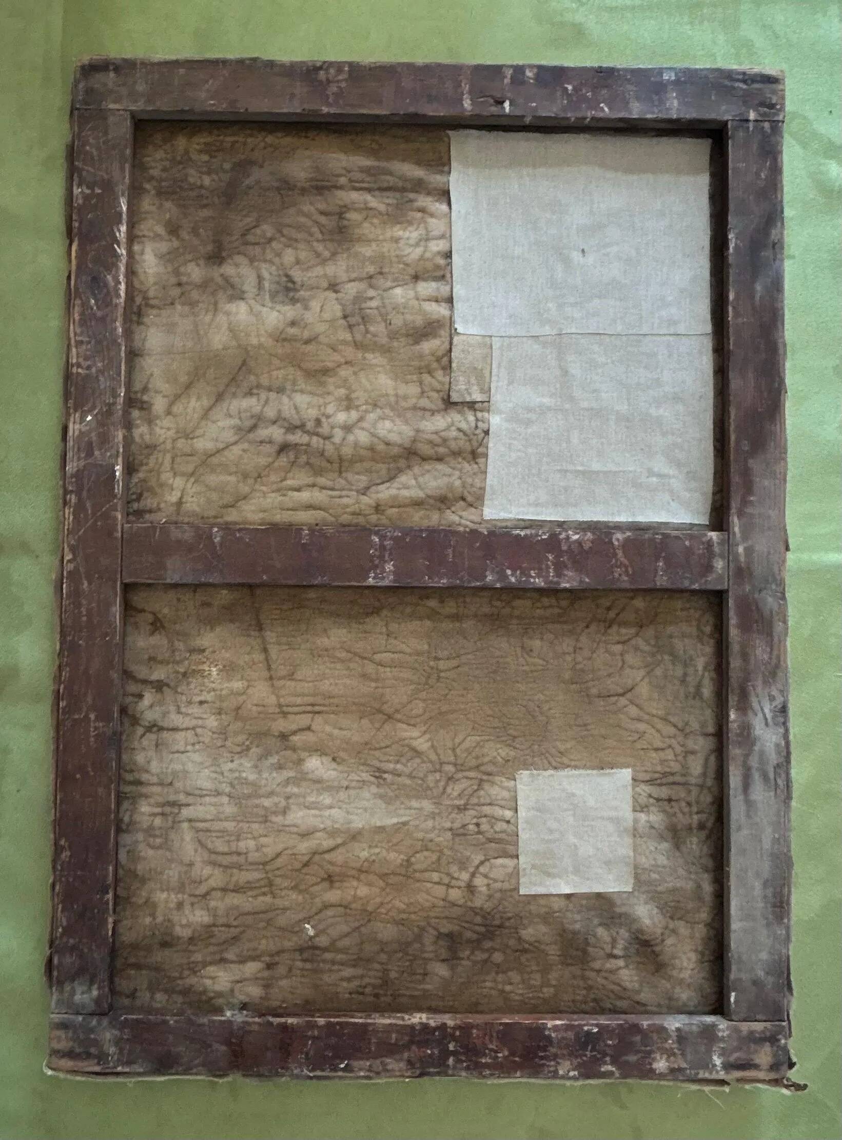 Original Vintage Cubist Collage Guitar Vintage Carved Wood Frame
