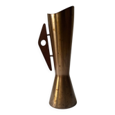 Vase scandinave et design en cuivre & teck, Danemark 1950