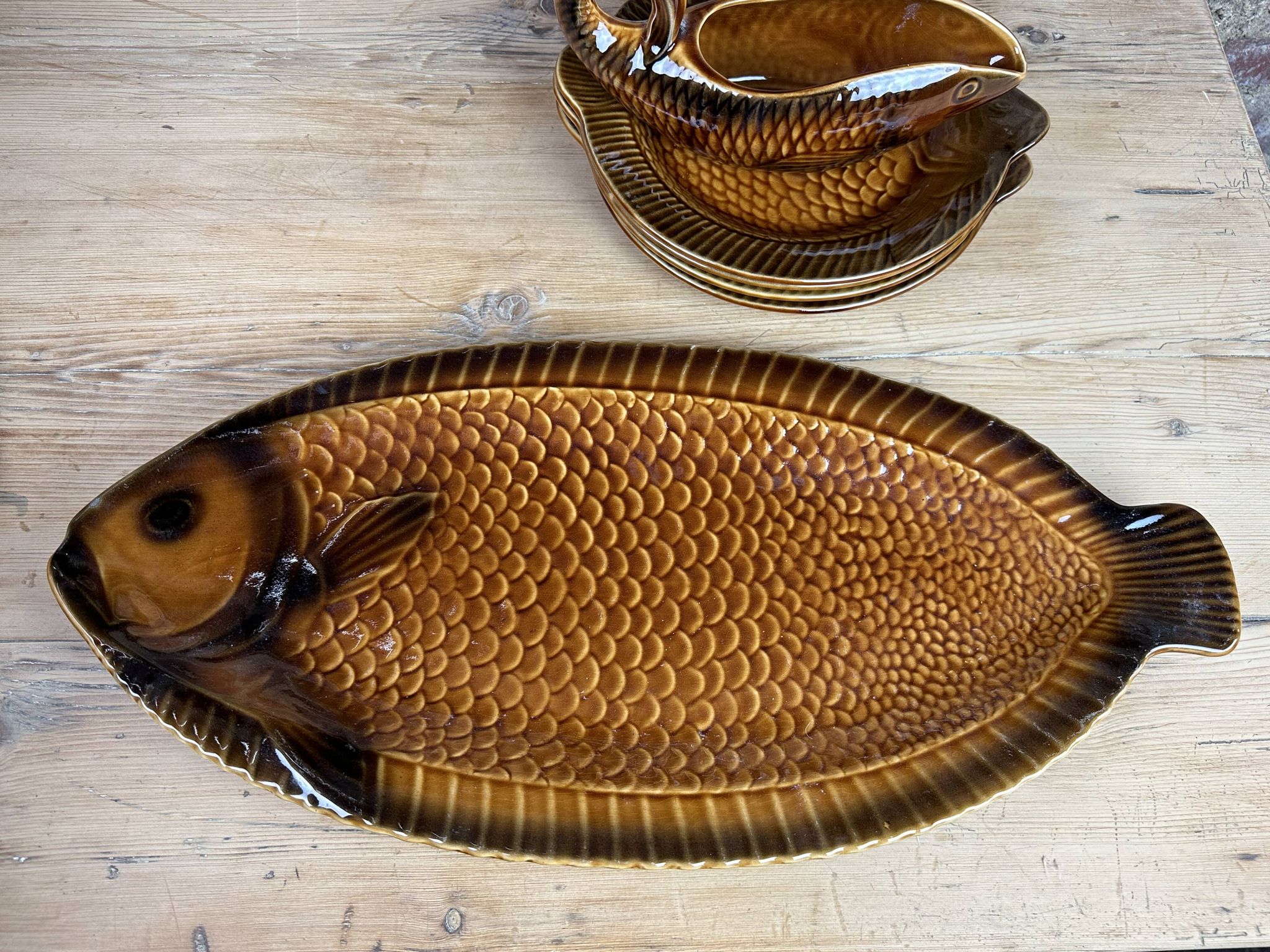 Service à poissons Sarguemines 11 pièces 1970