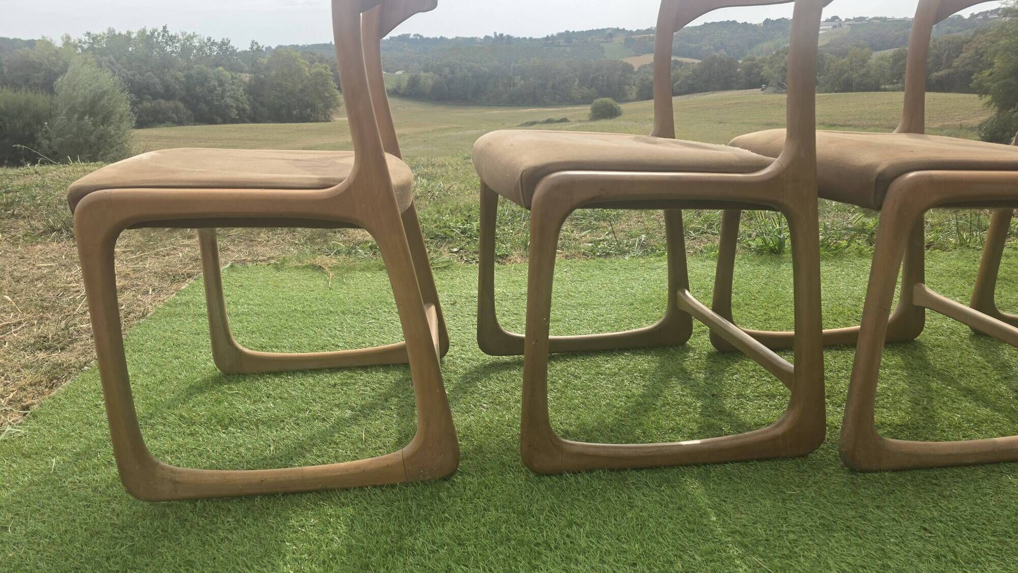 4 chaises Baumann modèle Traîneau