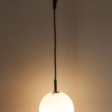 1970 white opaline tulip cone pendant lights (6 available)