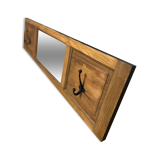 Wall mounted coat rack with mirror