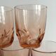 Lot de 5 verres teintés rose à base carré à vague