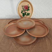 Set of 6 dessert plates in Montgolfier France vintage manufacture
