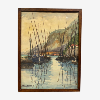 Tableau ancien, marine, signée xx siècle