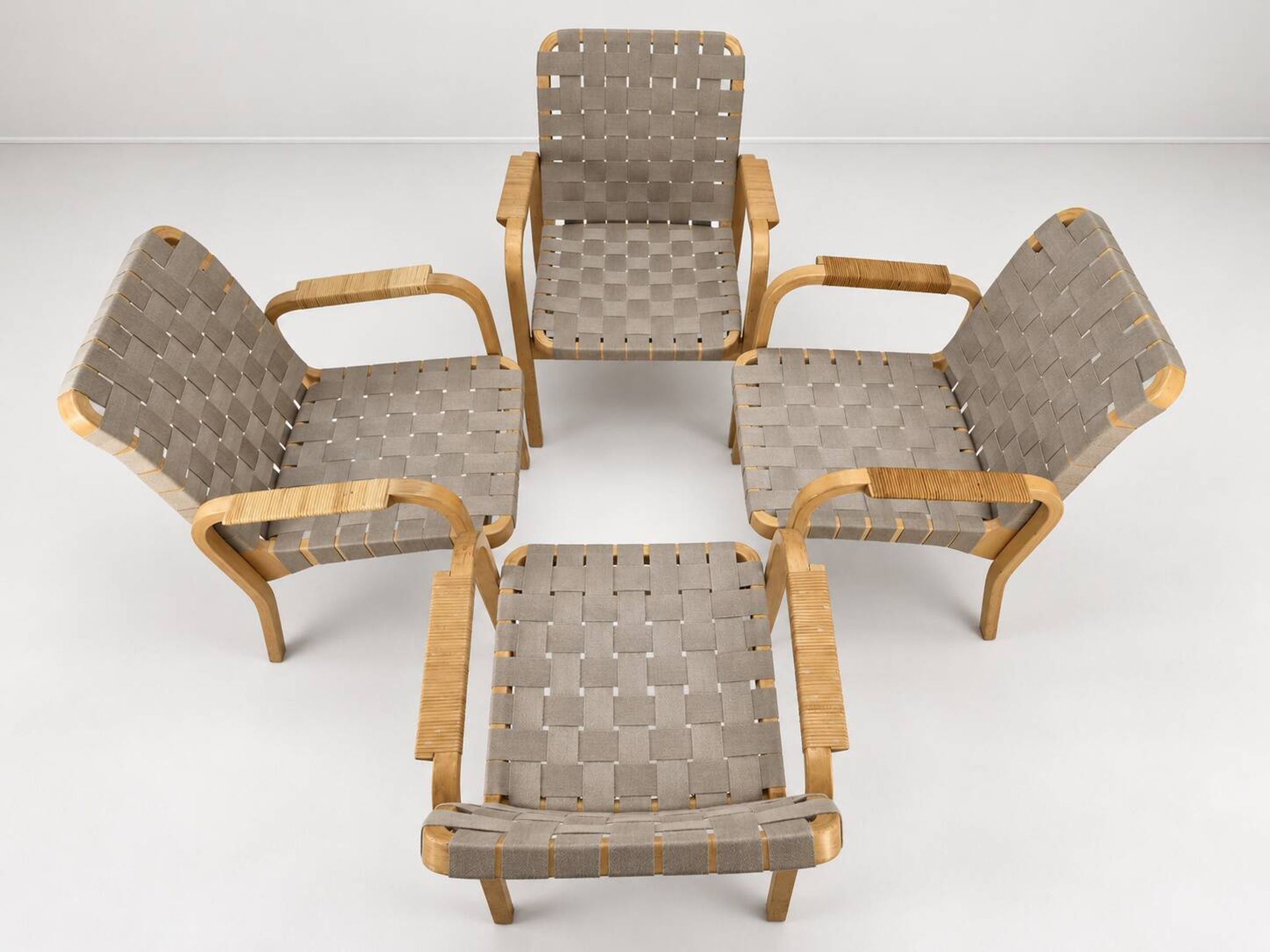 Model 45 Lounge Chairs by Alvar Aalto for Artek, 1970s, Set of 4