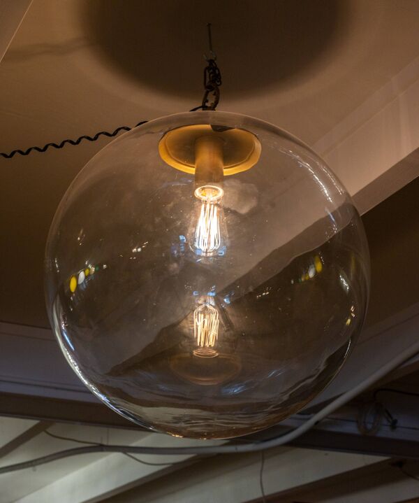 Suspension bulbe en verre vintage Raak Amsterdam années 1960