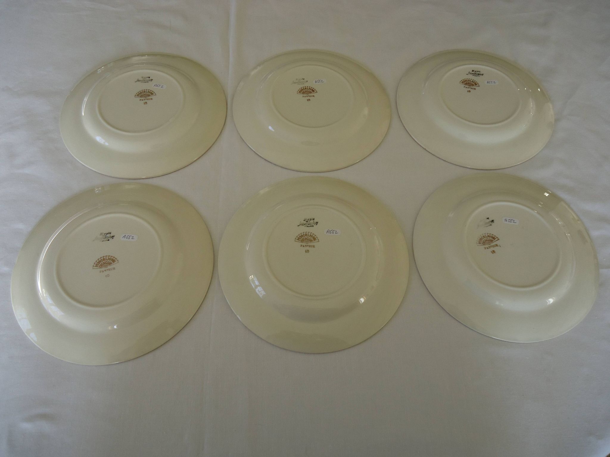 Assiettes plates porcelaine opaque digoin sarreguemines modèle pasteur
