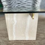 Table basse Artedi en travertin et verre 1970