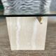 Artedi coffee table in travertine and glass 1970