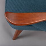 Danish reupholstered blue sofa by Johannes Andersen for CFC Silkeborg, 1960s