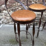 Set of 4 bar stools restaurant pub tavern metal 1970s